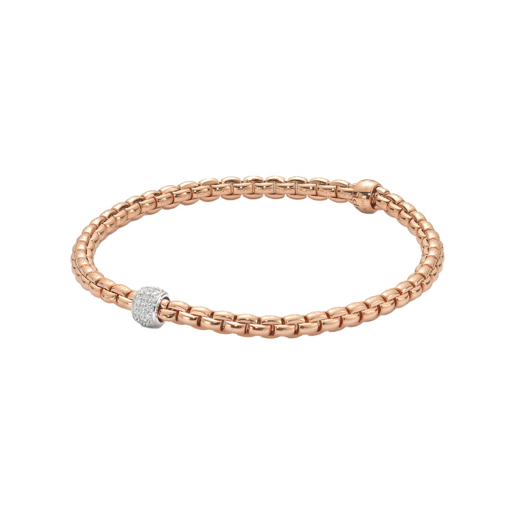 Fope Eka Tiny flexibele armband rosé/wit goud met diamant - 73301BX_PB_R_XBX_00S - #4 Fope Eka Tiny flexibele armband rosé/wit goud met diamant - 73301BX_PB_R_XBX_00S - #4