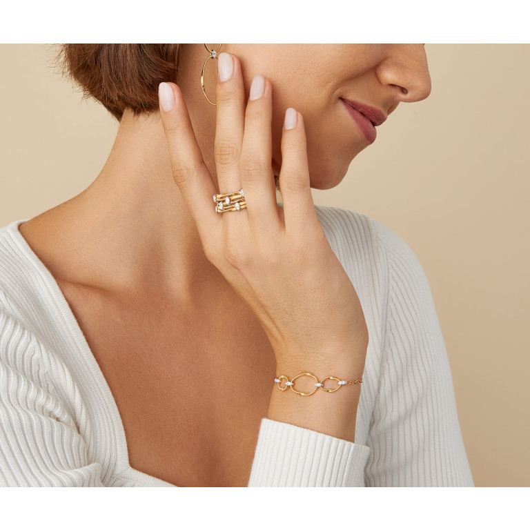 Marco Bicego Marrakech Onde armband geel/wit goud met diamant - BG771-B2 - #2 Marco Bicego Marrakech Onde armband geel/wit goud met diamant - BG771-B2 - #2