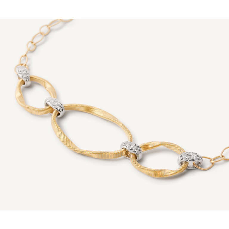 Marco Bicego Marrakech Onde armband geel/wit goud met diamant - BG771-B2 - #4 Marco Bicego Marrakech Onde armband geel/wit goud met diamant - BG771-B2 - #4