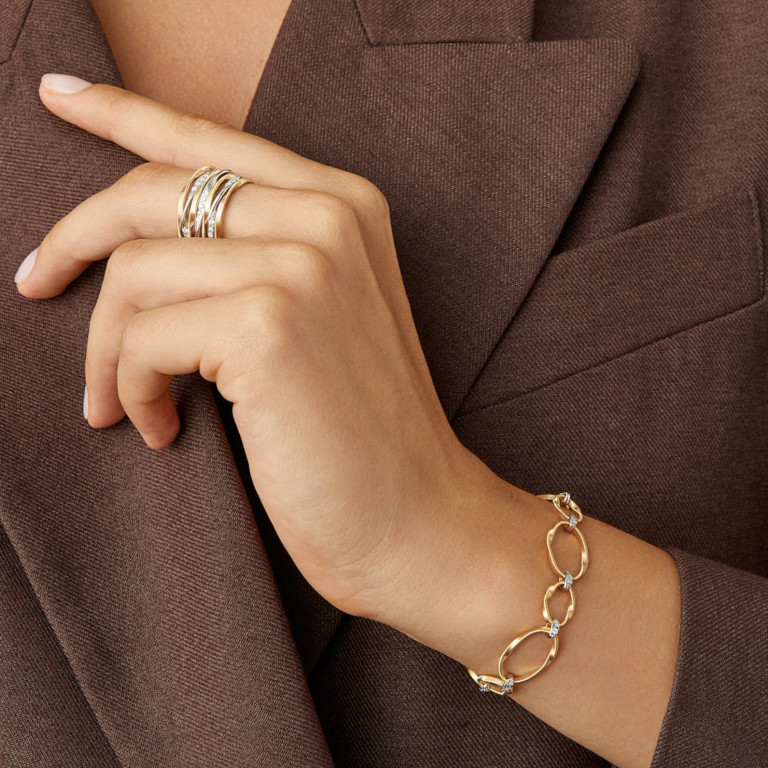 Marco Bicego Marrakech Onde armband geel/wit goud met diamant - BG783-B2 - #3 Marco Bicego Marrakech Onde armband geel/wit goud met diamant - BG783-B2 - #3