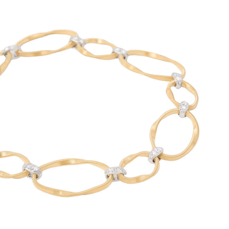 Marco Bicego Marrakech Onde armband geel/wit goud met diamant - BG783-B2 - #2 Marco Bicego Marrakech Onde armband geel/wit goud met diamant - BG783-B2 - #2
