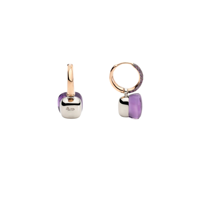 Pomellato Nudo oorhangers rosé/wit goud met Jade/amethist - POC3000 O6BKR OI0GL - #3 Pomellato Nudo oorhangers rosé/wit goud met Jade/amethist - POC3000 O6BKR OI0GL - #3