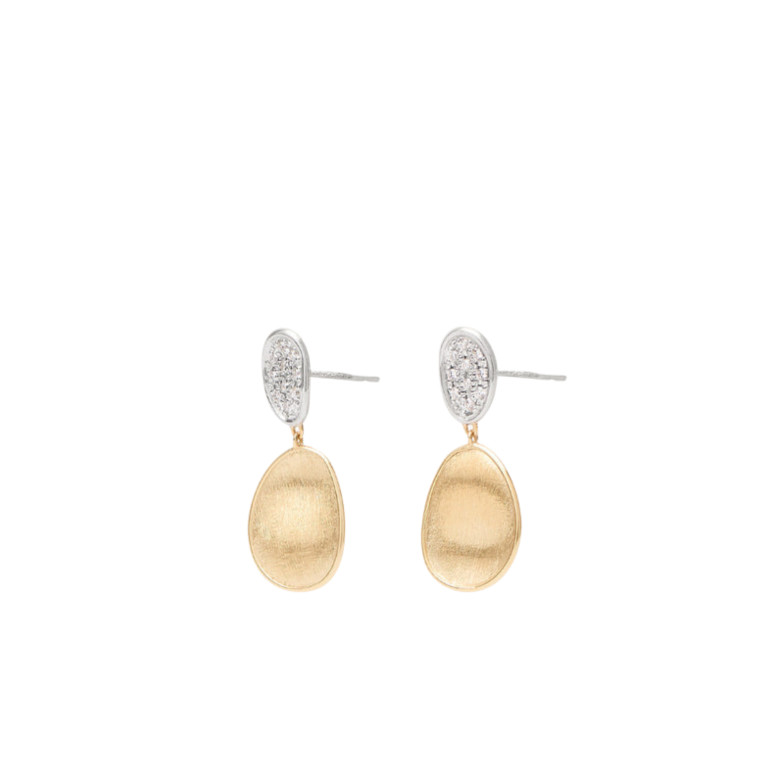 Marco Bicego Lunaria oorhangers geel/wit goud met diamant - OB1751-B - #3 Marco Bicego Lunaria oorhangers geel/wit goud met diamant - OB1751-B - #3