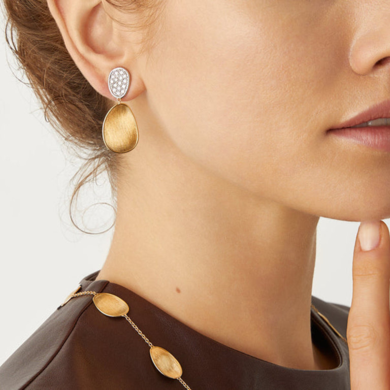 Marco Bicego Lunaria oorhangers geel/wit goud met diamant - OB1751-B - #4 Marco Bicego Lunaria oorhangers geel/wit goud met diamant - OB1751-B - #4