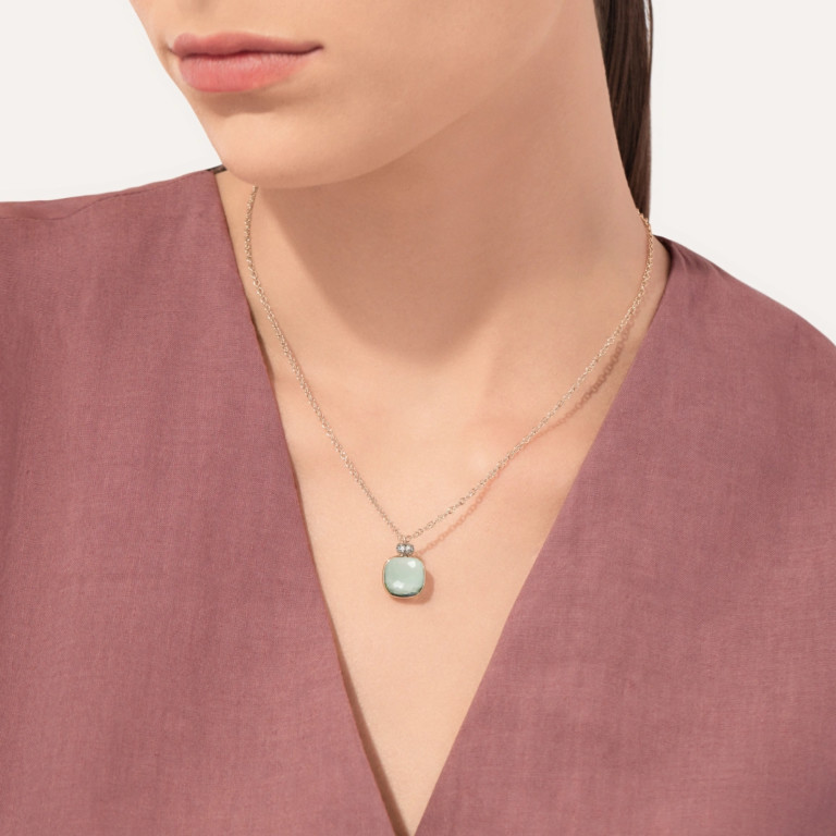 Pomellato Nudo collier met hanger rosé/wit goud met diamant - PCC2022 O6WHR DB0PA - #4 Pomellato Nudo collier met hanger rosé/wit goud met diamant - PCC2022 O6WHR DB0PA - #4