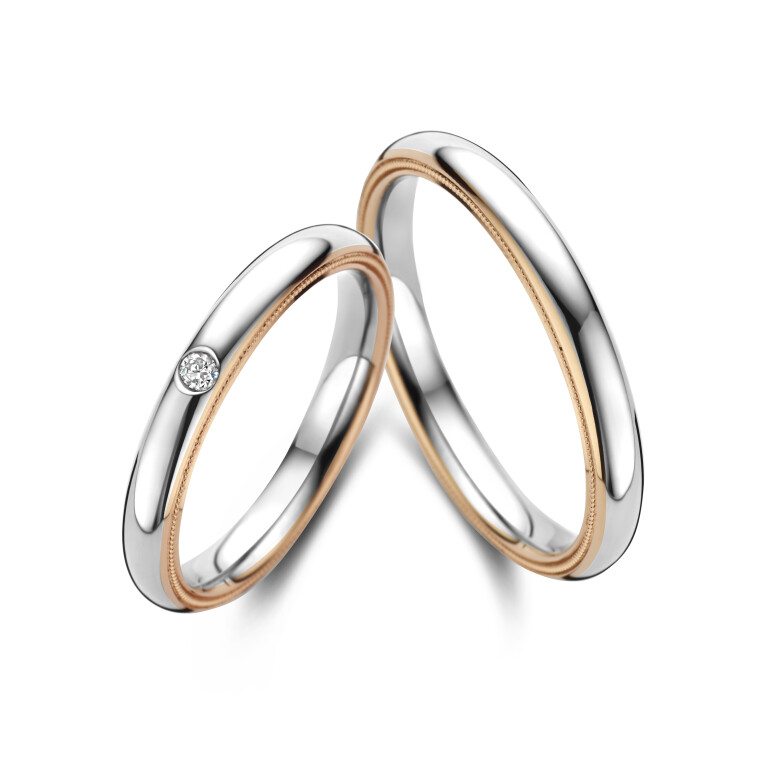 rosé/wit goud trouwring Classic Love Collection - 274368 - #2 rosé/wit goud trouwring Classic Love Collection - 274368 - #2