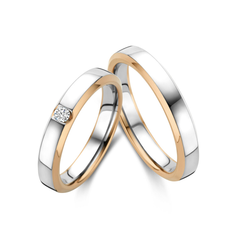 rosé/wit goud trouwring Classic Love Collection - 274576 - #2 rosé/wit goud trouwring Classic Love Collection - 274576 - #2