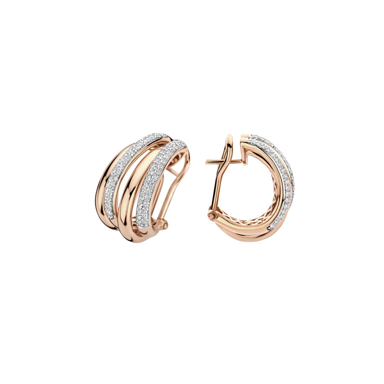 Tirisi Jewelry Amsterdam Due oorringen rosé/wit goud met diamant - TE7164D(2P) - #2 Tirisi Jewelry Amsterdam Due oorringen rosé/wit goud met diamant - TE7164D(2P) - #2