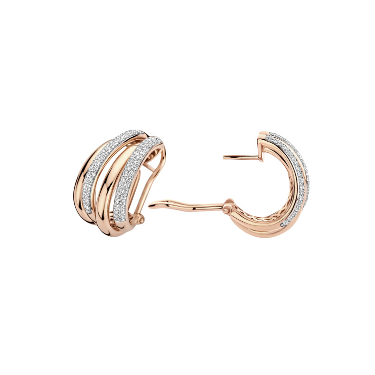 Tirisi Jewelry Amsterdam Due oorringen rosé/wit goud met diamant - TE7164D(2P) - #3 Tirisi Jewelry Amsterdam Due oorringen rosé/wit goud met diamant - TE7164D(2P) - #3