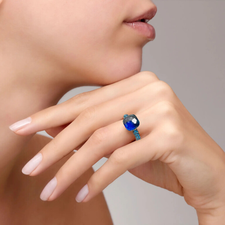 Pomellato Nudo Deep Blue ring rosé/wit goud - PAB9040 O6000 ZALTL - #5 Pomellato Nudo Deep Blue ring rosé/wit goud - PAB9040 O6000 ZALTL - #5