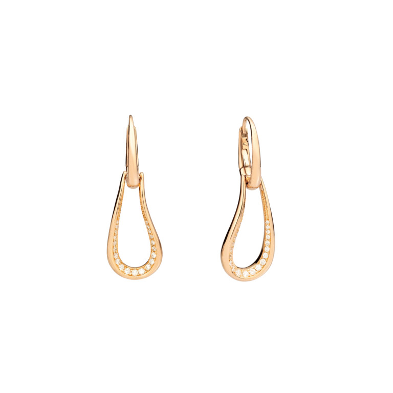 Pomellato Fantina oorhangers roodgoud met diamant - POC1021 O7000 DB000 - #2 Pomellato Fantina oorhangers roodgoud met diamant - POC1021 O7000 DB000 - #2