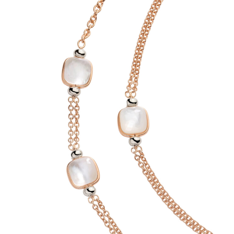 Pomellato Nudo collier rosé/wit goud met Topaas/parelmoer - PCB9052 O6000 000TB - #3 Pomellato Nudo collier rosé/wit goud met Topaas/parelmoer - PCB9052 O6000 000TB - #3