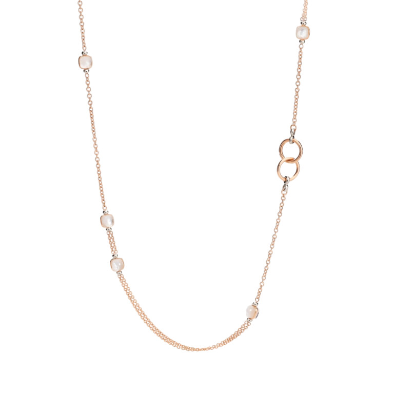 Pomellato Nudo collier rosé/wit goud met Topaas/parelmoer - PCB9052 O6000 000TB - #2 Pomellato Nudo collier rosé/wit goud met Topaas/parelmoer - PCB9052 O6000 000TB - #2