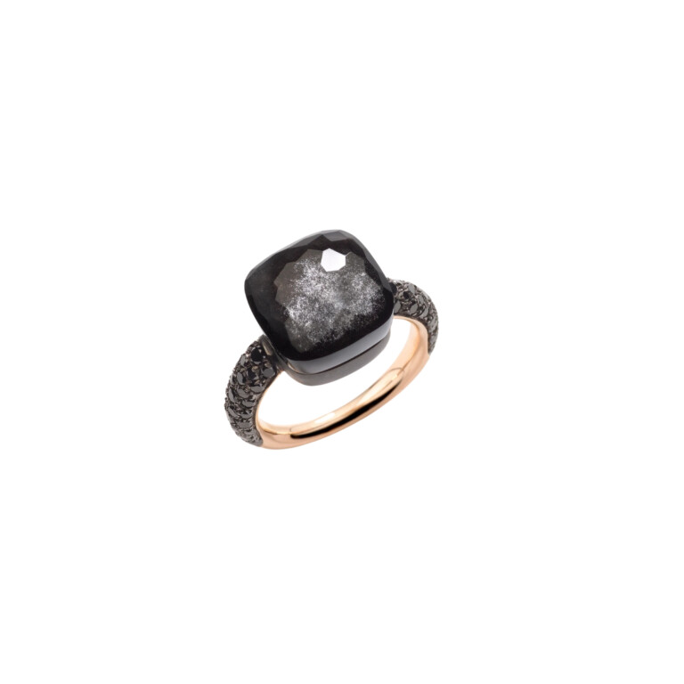 Pomellato Nudo Maxi ring titanium/goud met diamant - PAB4011 OT000 DBKOS - #2 Pomellato Nudo Maxi ring titanium/goud met diamant - PAB4011 OT000 DBKOS - #2
