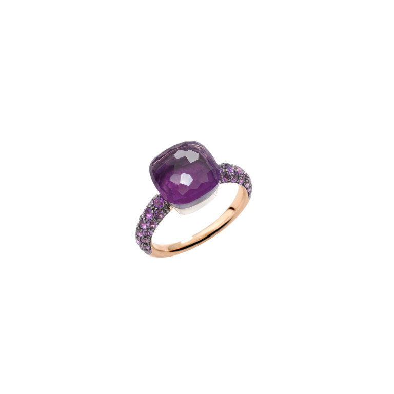 Pomellato Nudo ring rosé/wit goud met Jade/amethist - PAB9040 O6BKR OI0GL - #2 Pomellato Nudo ring rosé/wit goud met Jade/amethist - PAB9040 O6BKR OI0GL - #2