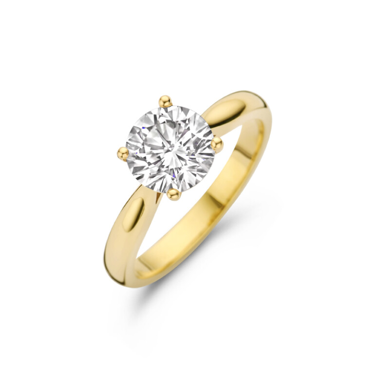 geelgoud solitair ring met diamant SC Highlights Diamonds - #2 geelgoud solitair ring met diamant SC Highlights Diamonds - #2