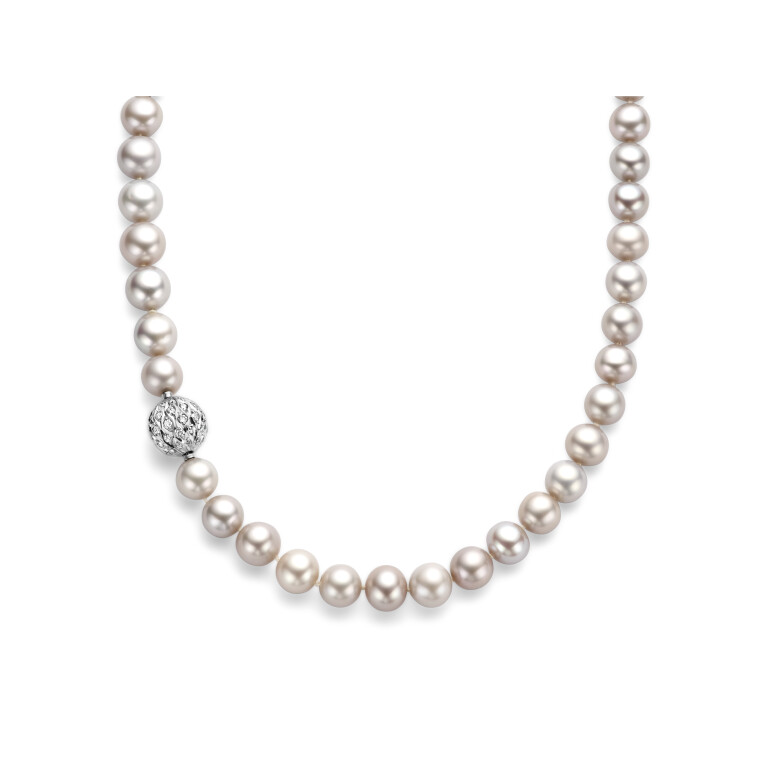 witgoud parel collier met diamant Schaap en Citroen Pearls - #4 witgoud parel collier met diamant Schaap en Citroen Pearls - #4