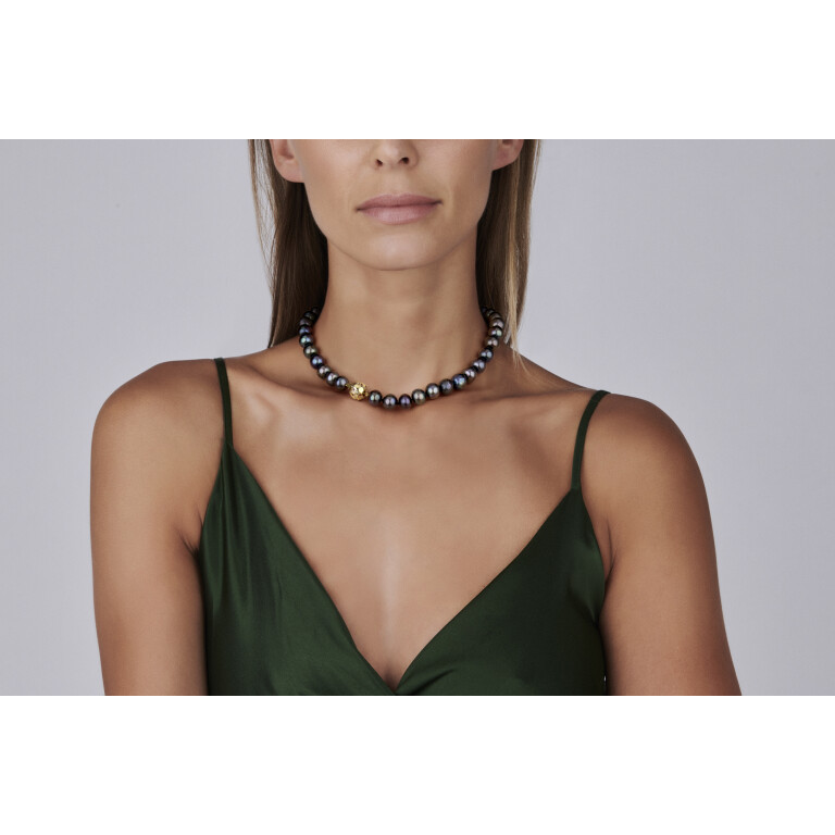 geelgoud parel collier met diamant Schaap en Citroen Pearls - #3 geelgoud parel collier met diamant Schaap en Citroen Pearls - #3