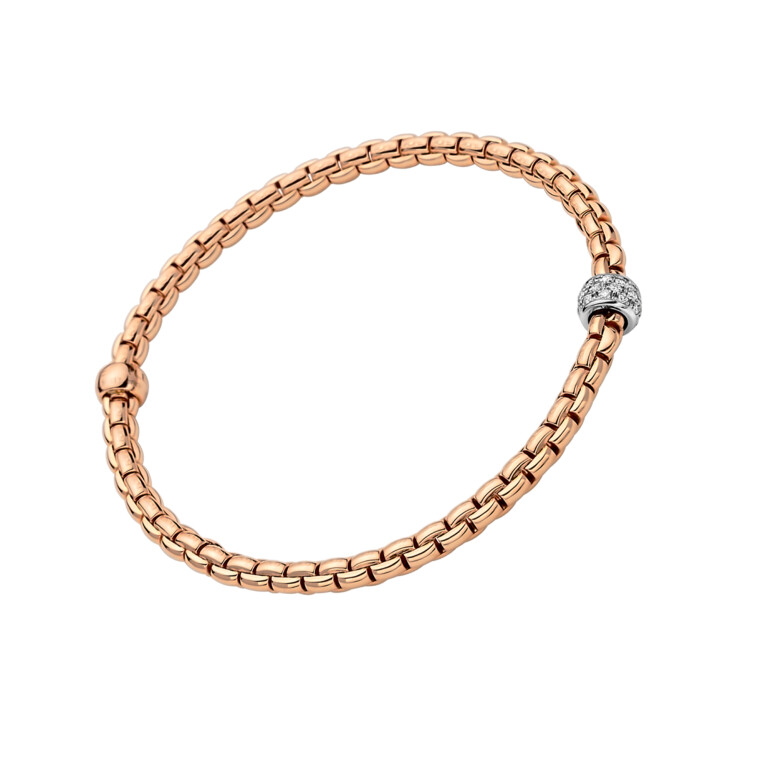 Fope Eka Tiny flexibele armband rosé/wit goud met diamant - 73301BX_PB_R_XBX_00M - #3 Fope Eka Tiny flexibele armband rosé/wit goud met diamant - 73301BX_PB_R_XBX_00M - #3