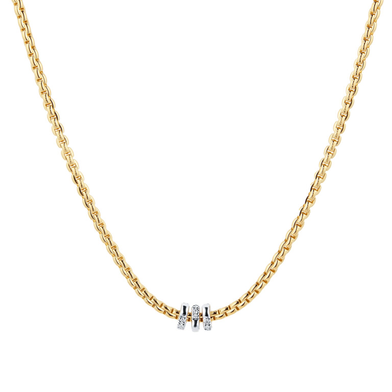 Fope Eka Tiny collier geel/wit goud met diamant - 73901CX_BB_G_BBB_043 - #3 Fope Eka Tiny collier geel/wit goud met diamant - 73901CX_BB_G_BBB_043 - #3