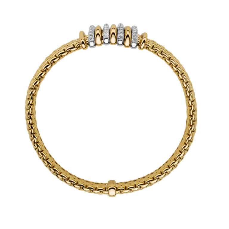 Fope Panorama flexibele armband geel/wit goud met diamant - 58804BX_BB_G_BBX_00M - #4 Fope Panorama flexibele armband geel/wit goud met diamant - 58804BX_BB_G_BBX_00M - #4