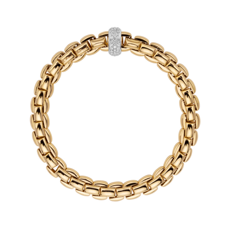 Fope Eka flexibele armband geel/wit goud met diamant - 60711BX_PB_G_XBX_00M - #3 Fope Eka flexibele armband geel/wit goud met diamant - 60711BX_PB_G_XBX_00M - #3