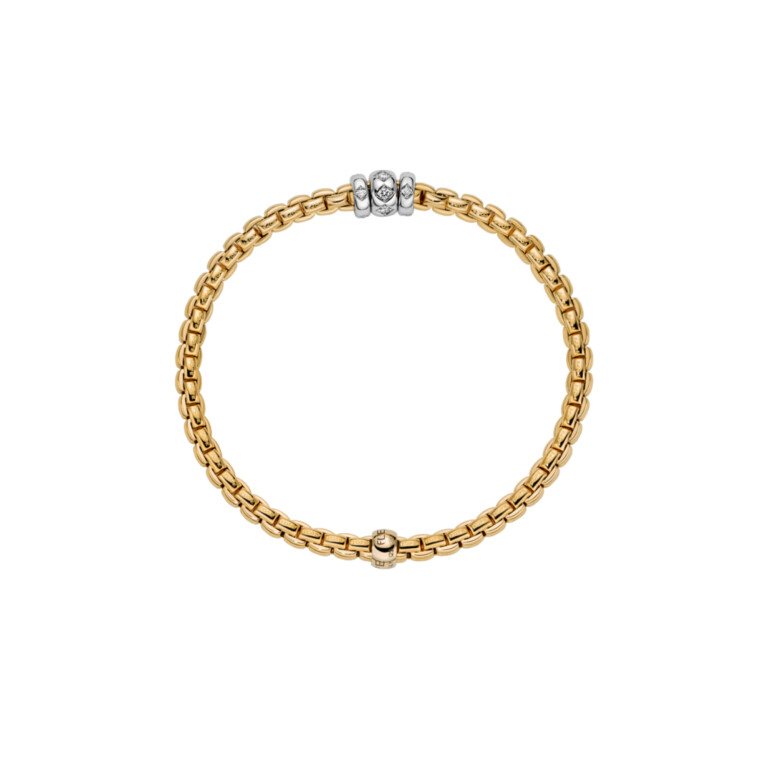 Fope Eka flexibele armband geel/wit goud met diamant - 73101B3_PB_G_BBB_00M - #5 Fope Eka flexibele armband geel/wit goud met diamant - 73101B3_PB_G_BBB_00M - #5