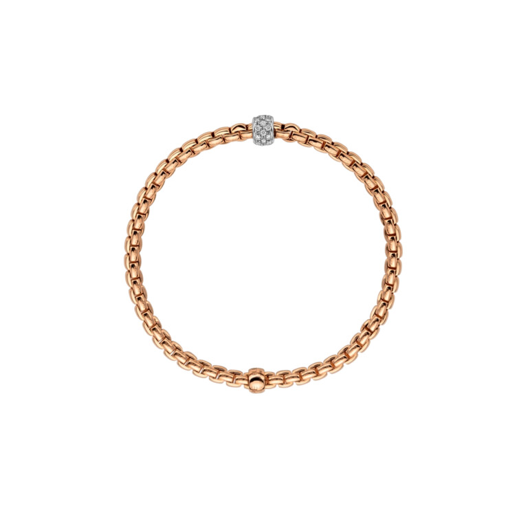Fope Eka Tiny flexibele armband rosé/wit goud met diamant - 73301BX_PB_R_XBX_00S - #5 Fope Eka Tiny flexibele armband rosé/wit goud met diamant - 73301BX_PB_R_XBX_00S - #5