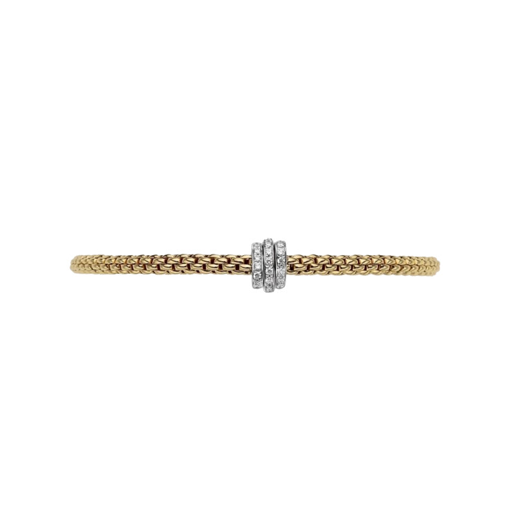 Fope Prima flexibele armband geel/wit goud met diamant - 74408BX_PB_G_BBB_00M - #2 Fope Prima flexibele armband geel/wit goud met diamant - 74408BX_PB_G_BBB_00M - #2