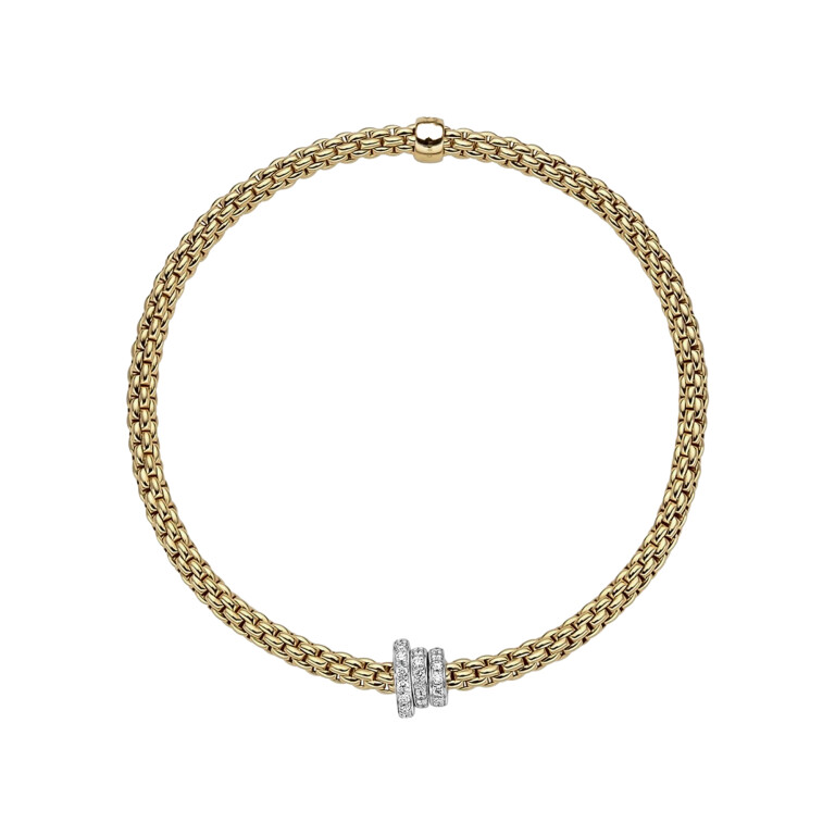 Fope Prima flexibele armband geel/wit goud met diamant - 74408BX_PB_G_BBB_00M - #4 Fope Prima flexibele armband geel/wit goud met diamant - 74408BX_PB_G_BBB_00M - #4