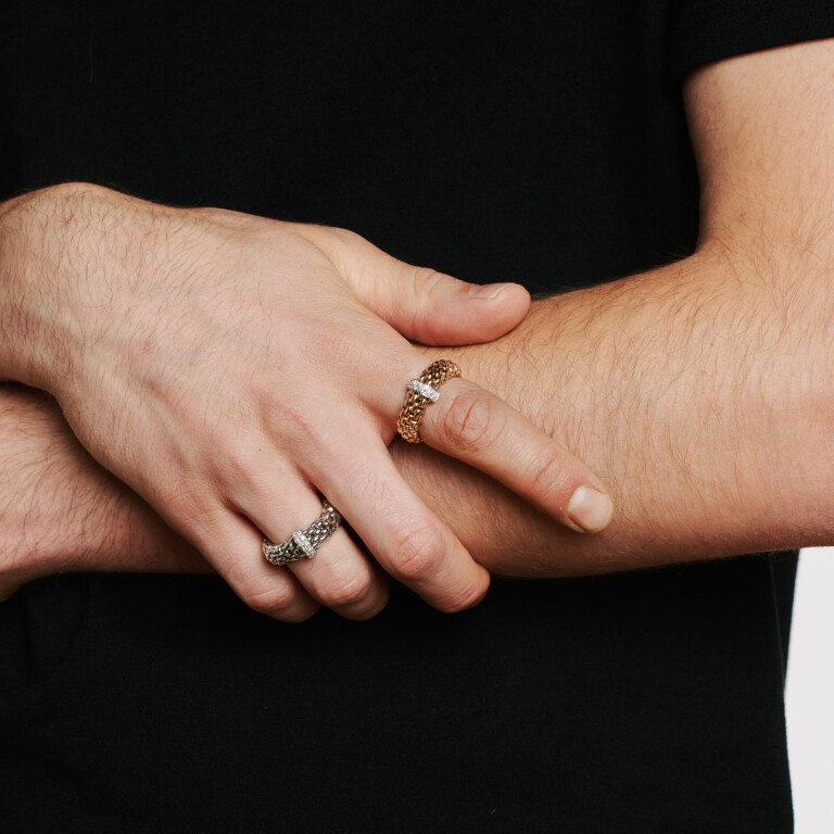 Fope Vendome flexibele ring geel/wit goud met diamant - 55902AX_BB_G_XBX_00L - #6 Fope Vendome flexibele ring geel/wit goud met diamant - 55902AX_BB_G_XBX_00L - #6