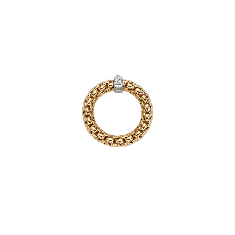 Fope Vendome flexibele ring geel/wit goud met diamant - 55902AX_BB_G_XBX_00L - #3 Fope Vendome flexibele ring geel/wit goud met diamant - 55902AX_BB_G_XBX_00L - #3