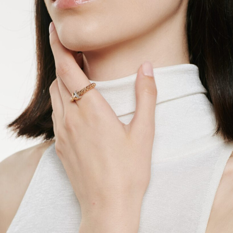 Fope Solo flexibele ring rosé/wit goud met diamant - 62408AX_PB_R_BRX_00M - #6 Fope Solo flexibele ring rosé/wit goud met diamant - 62408AX_PB_R_BRX_00M - #6