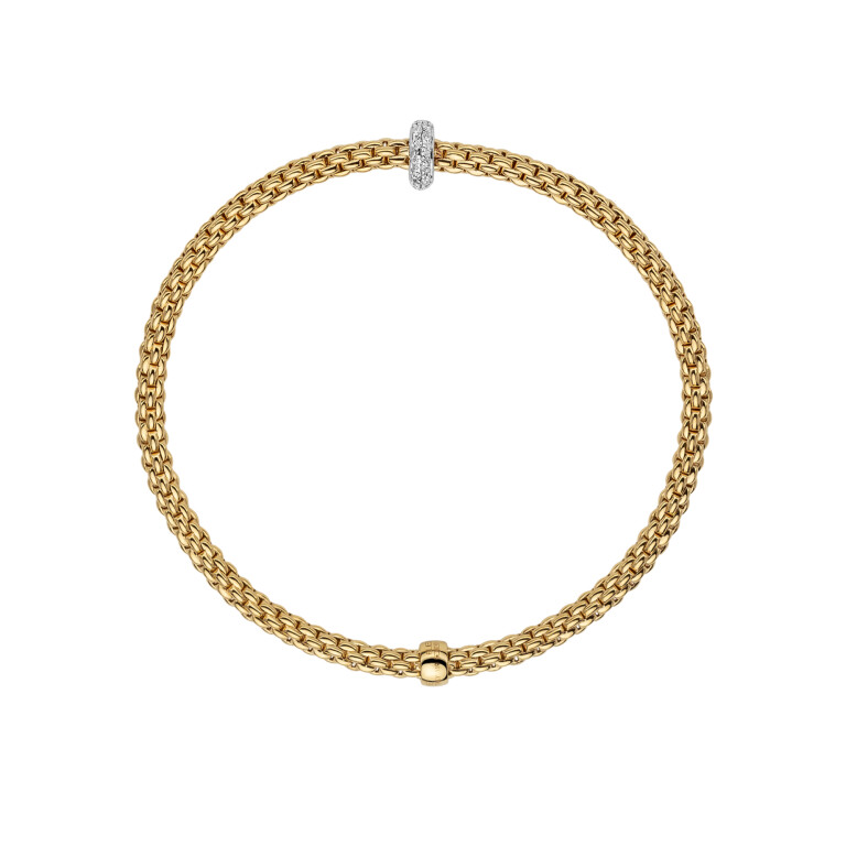 Fope Prima flexibele armband geel/wit goud met diamant - 74508BX_BB_G_XBX_00M - #4 Fope Prima flexibele armband geel/wit goud met diamant - 74508BX_BB_G_XBX_00M - #4