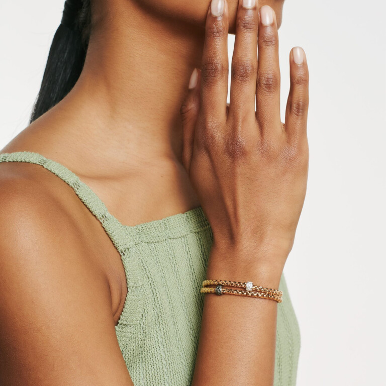 Fope Eka Tiny flexibele armband geel/wit goud met diamant - 73301BX_PB_G_XBX_00S - #5 Fope Eka Tiny flexibele armband geel/wit goud met diamant - 73301BX_PB_G_XBX_00S - #5