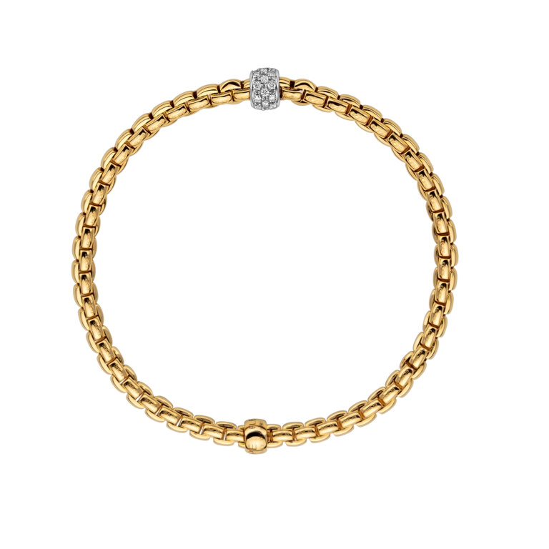 Fope Eka Tiny flexibele armband geel/wit goud met diamant - 73301BX_PB_G_XBX_00S - #3 Fope Eka Tiny flexibele armband geel/wit goud met diamant - 73301BX_PB_G_XBX_00S - #3