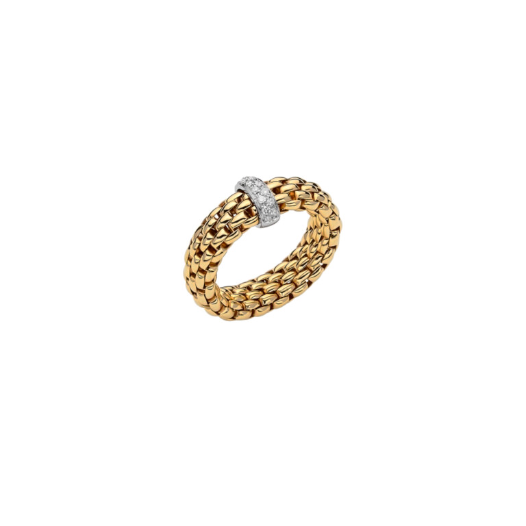 Fope Vendome flexibele ring geel/wit goud met diamant - 55902AX_BB_G_XBX_00M - #4 Fope Vendome flexibele ring geel/wit goud met diamant - 55902AX_BB_G_XBX_00M - #4