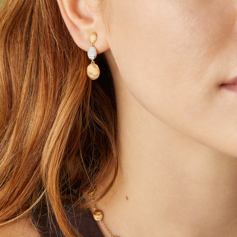 Marco Bicego Siviglia oorhangers geelgoud met diamant - OB1234-B - #4 Marco Bicego Siviglia oorhangers geelgoud met diamant - OB1234-B - #4