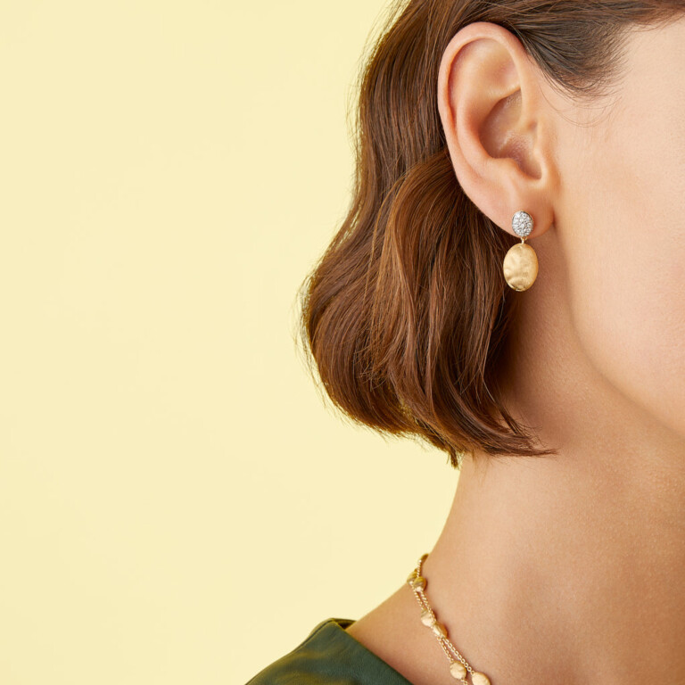 Marco Bicego Siviglia oorhangers geelgoud met diamant - OB1289-B - #5 Marco Bicego Siviglia oorhangers geelgoud met diamant - OB1289-B - #5