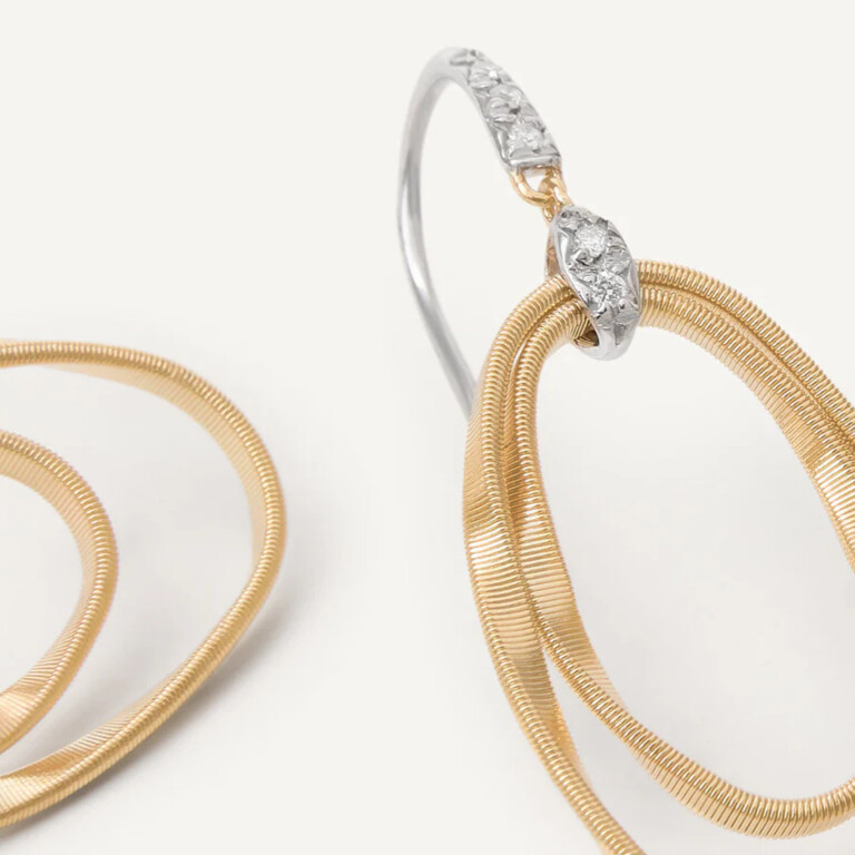Marco Bicego Marrakech Onde oorhangers geelgoud met diamant - OG373 B - #3 Marco Bicego Marrakech Onde oorhangers geelgoud met diamant - OG373 B - #3
