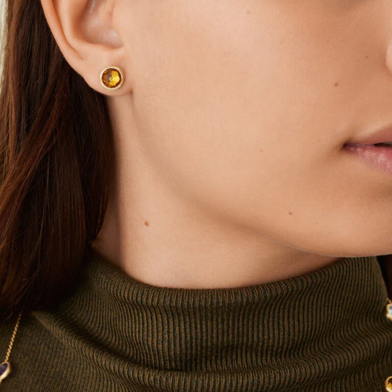Marco Bicego Jaipur oorknoppen geelgoud met Citrien - OB957-QG01 - #3 Marco Bicego Jaipur oorknoppen geelgoud met Citrien - OB957-QG01 - #3