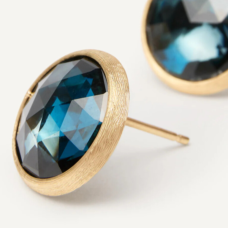 Marco Bicego Jaipur oorknoppen geelgoud met London topaas - OB1739-TPL01 - #3 Marco Bicego Jaipur oorknoppen geelgoud met London topaas - OB1739-TPL01 - #3