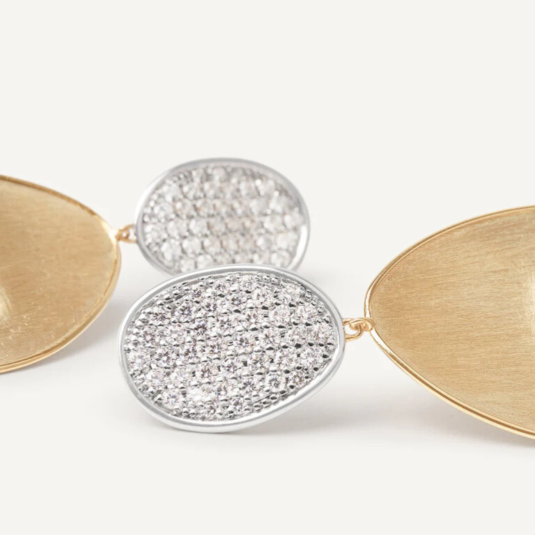 Marco Bicego Lunaria oorhangers geel/wit goud met diamant - OB1426-B - #3 Marco Bicego Lunaria oorhangers geel/wit goud met diamant - OB1426-B - #3