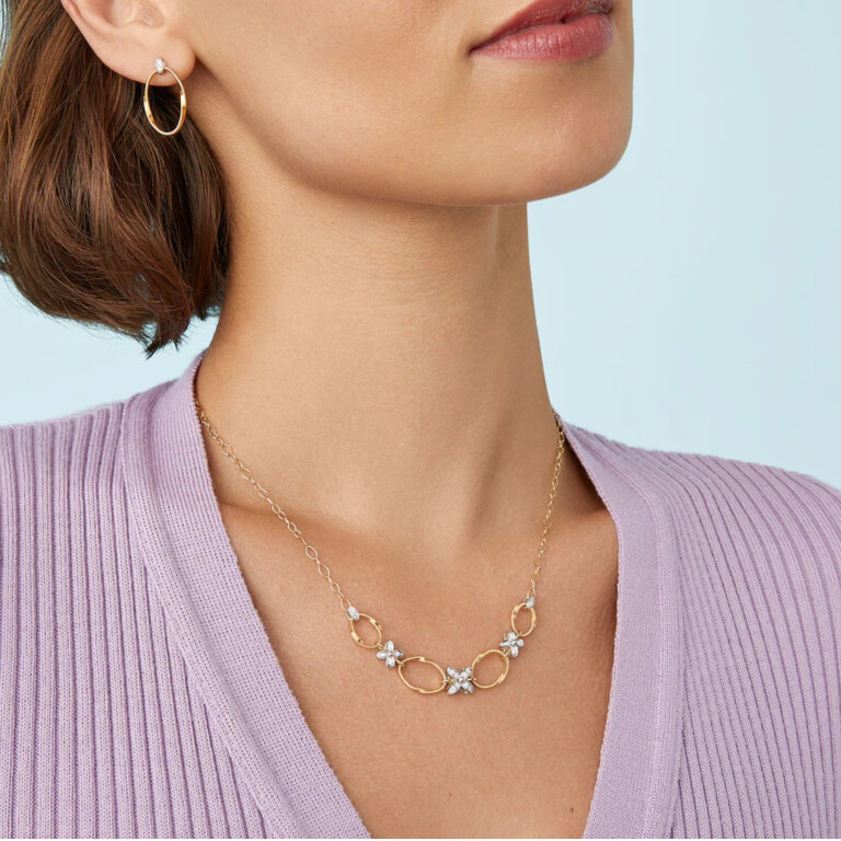 Marco Bicego Marrakech Onde Fiori collier geelgoud met diamant - CG829-B3 - #4 Marco Bicego Marrakech Onde Fiori collier geelgoud met diamant - CG829-B3 - #4