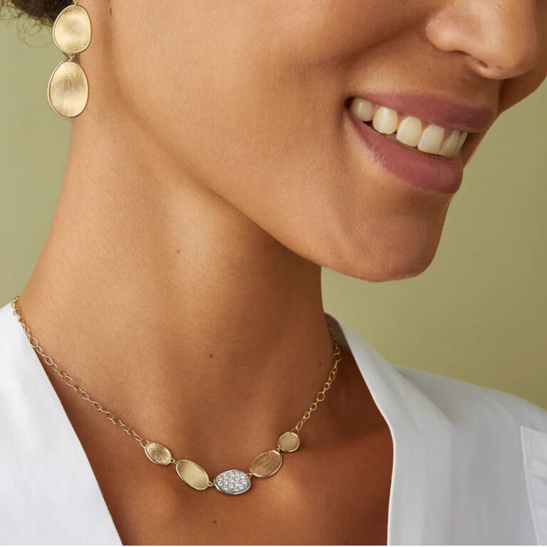 Marco Bicego Lunaria collier geel/wit goud met diamant - CB2592-B - #3 Marco Bicego Lunaria collier geel/wit goud met diamant - CB2592-B - #3