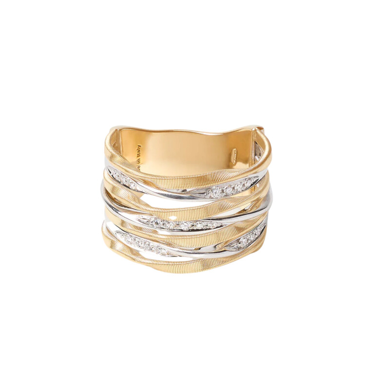 Marco Bicego Marrakech Onde ring geel/wit goud met diamant - AG350-B - #3 Marco Bicego Marrakech Onde ring geel/wit goud met diamant - AG350-B - #3