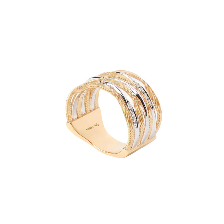 Marco Bicego Marrakech Onde ring geel/wit goud met diamant - AG350-B - #2 Marco Bicego Marrakech Onde ring geel/wit goud met diamant - AG350-B - #2