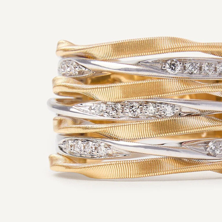 Marco Bicego Marrakech Onde ring geel/wit goud met diamant - AG350-B - #4 Marco Bicego Marrakech Onde ring geel/wit goud met diamant - AG350-B - #4