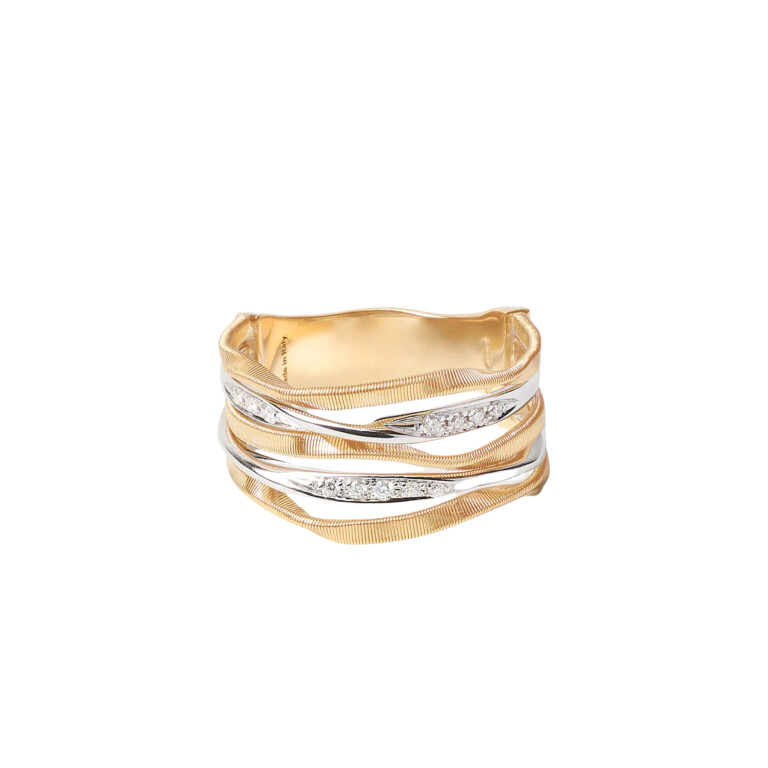 Marco Bicego Marrakech Onde ring geel/wit goud met diamant - AG349-B - #2 Marco Bicego Marrakech Onde ring geel/wit goud met diamant - AG349-B - #2