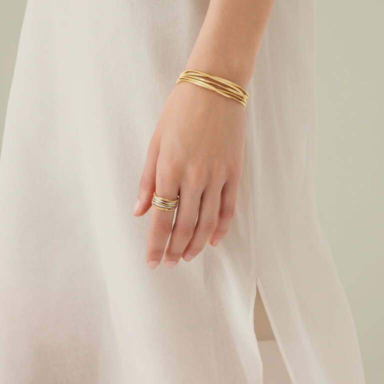 Marco Bicego Marrakech Onde ring geel/wit goud met diamant - AG349-B - #4 Marco Bicego Marrakech Onde ring geel/wit goud met diamant - AG349-B - #4